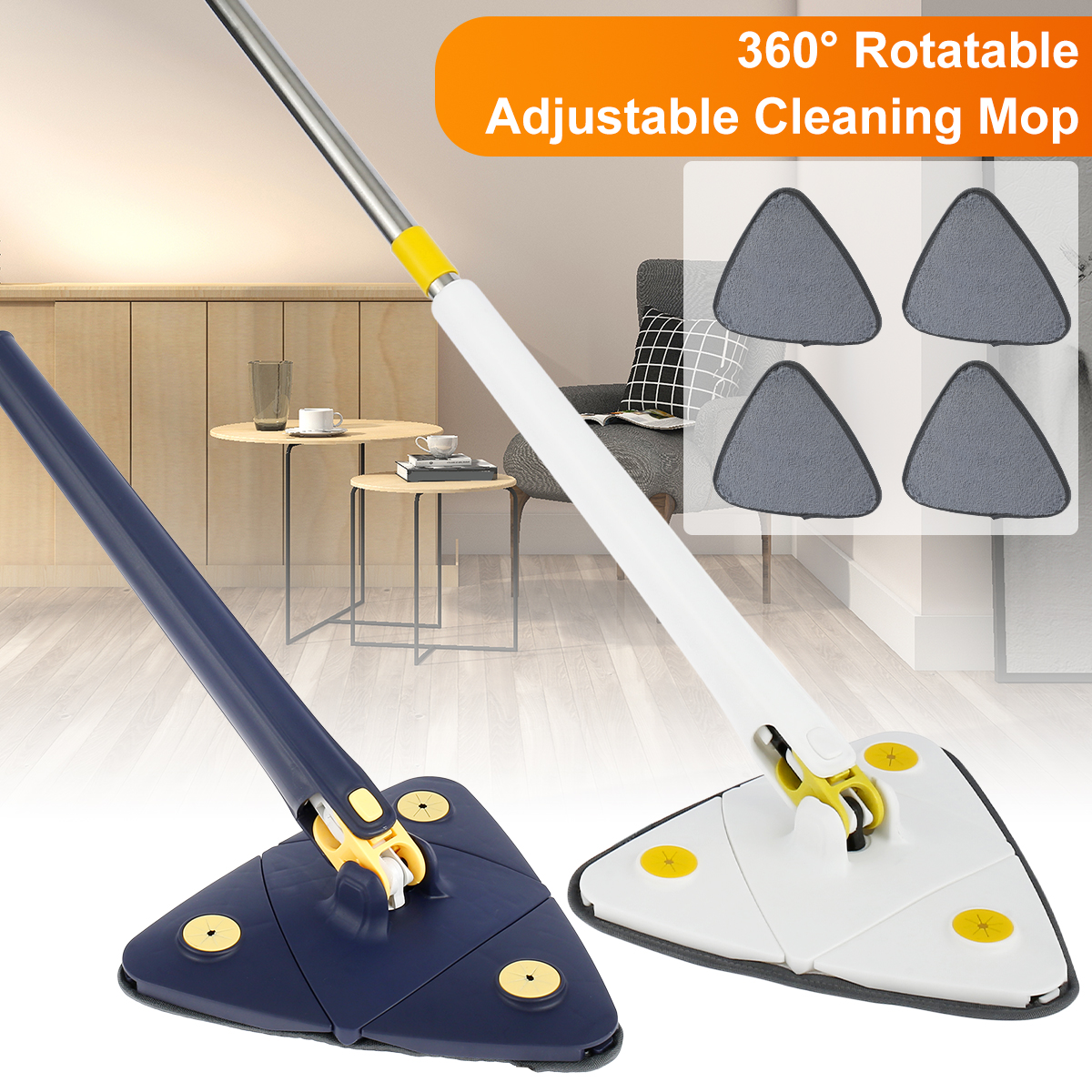360° Degrees Rotatable Adjustable Cleaning Mop