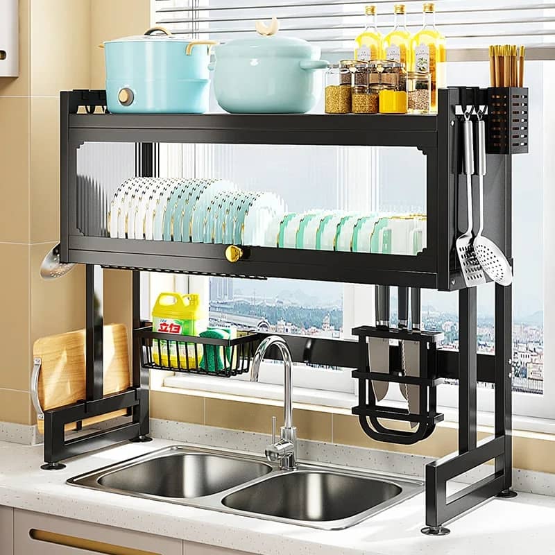 Over the sink dish drying rack 2 tier hotsell